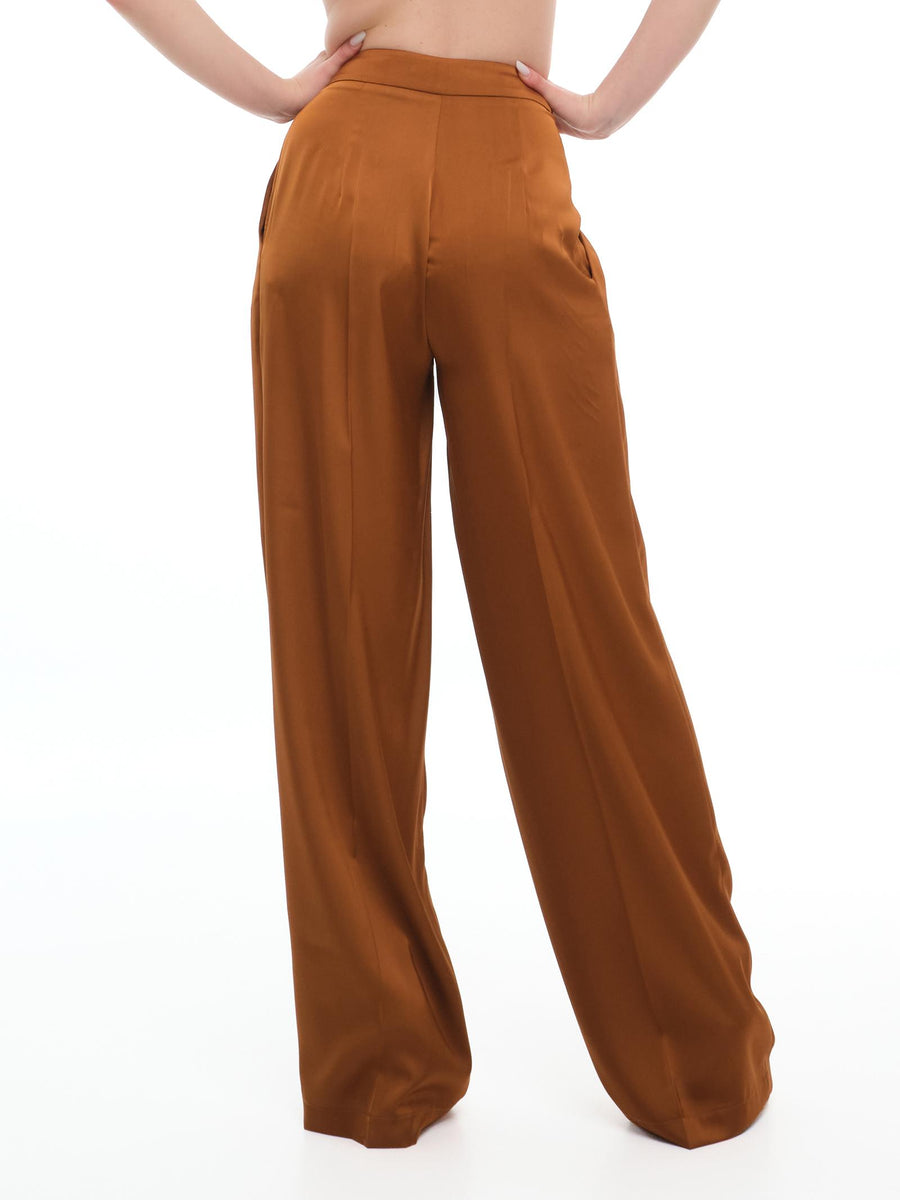 Pantalone a palazzo Silence Limited bronzo satinato PA295 BRONZE Silence Limited 