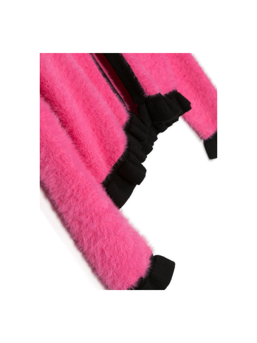 Cardigan rosa fluo con placca logo 232GJ3650 10928 Twinset 