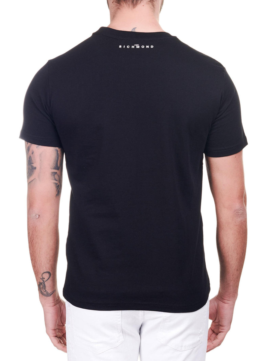 T-shirt nera con scritta RMP21228TS BLK John Richmond 