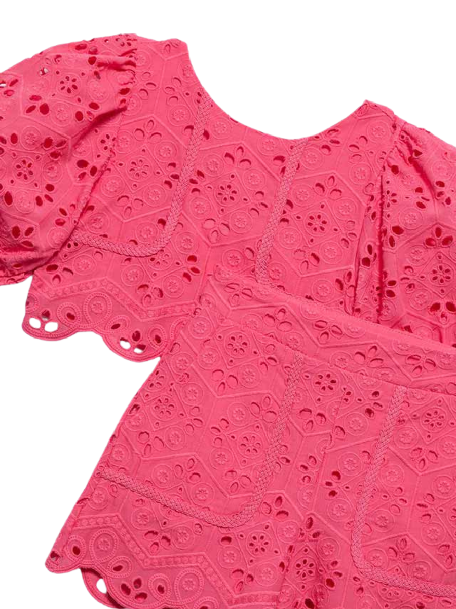 Completo Abel & Lula fucisa con maniche a palloncino e shorts in pizzo 5231 FUC Abel & Lula 