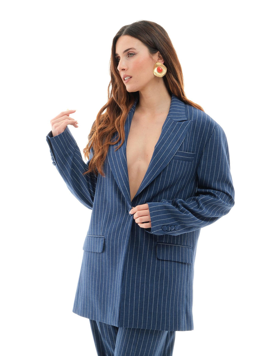 Blazer Bohemian Vì blu a righe GI149 BLUE Bohemian V 