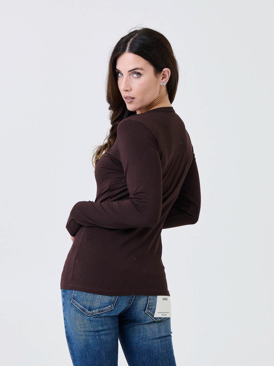 Maglia a maniche lunghe Kontatto mogano MR5004C MOGANO kontatto 