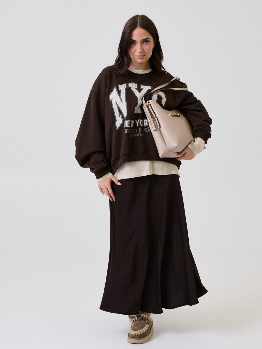 T-Shirt a maniche lunghe Vicolo crema effetto seta TF0244 CREMA Vicolo 