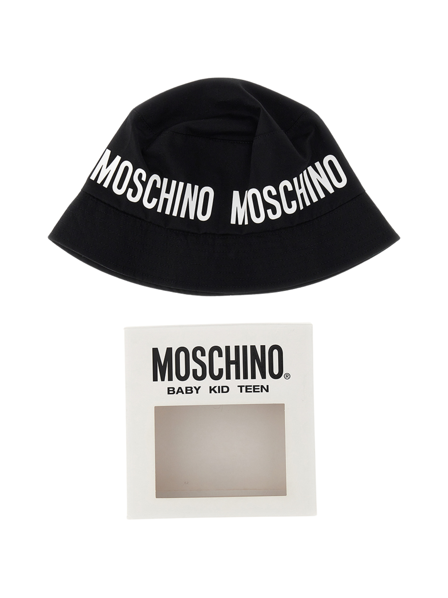 Cappellino pescatore Moschino nero con logo frontale e posteriore HUY002 60100 Moschino 