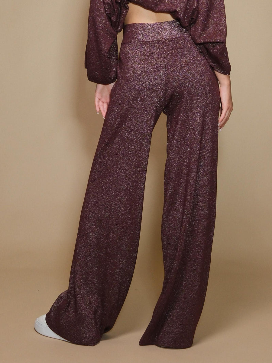 Pantaloni Armoire in maglia lurex vino R1896L VINO Armoire 