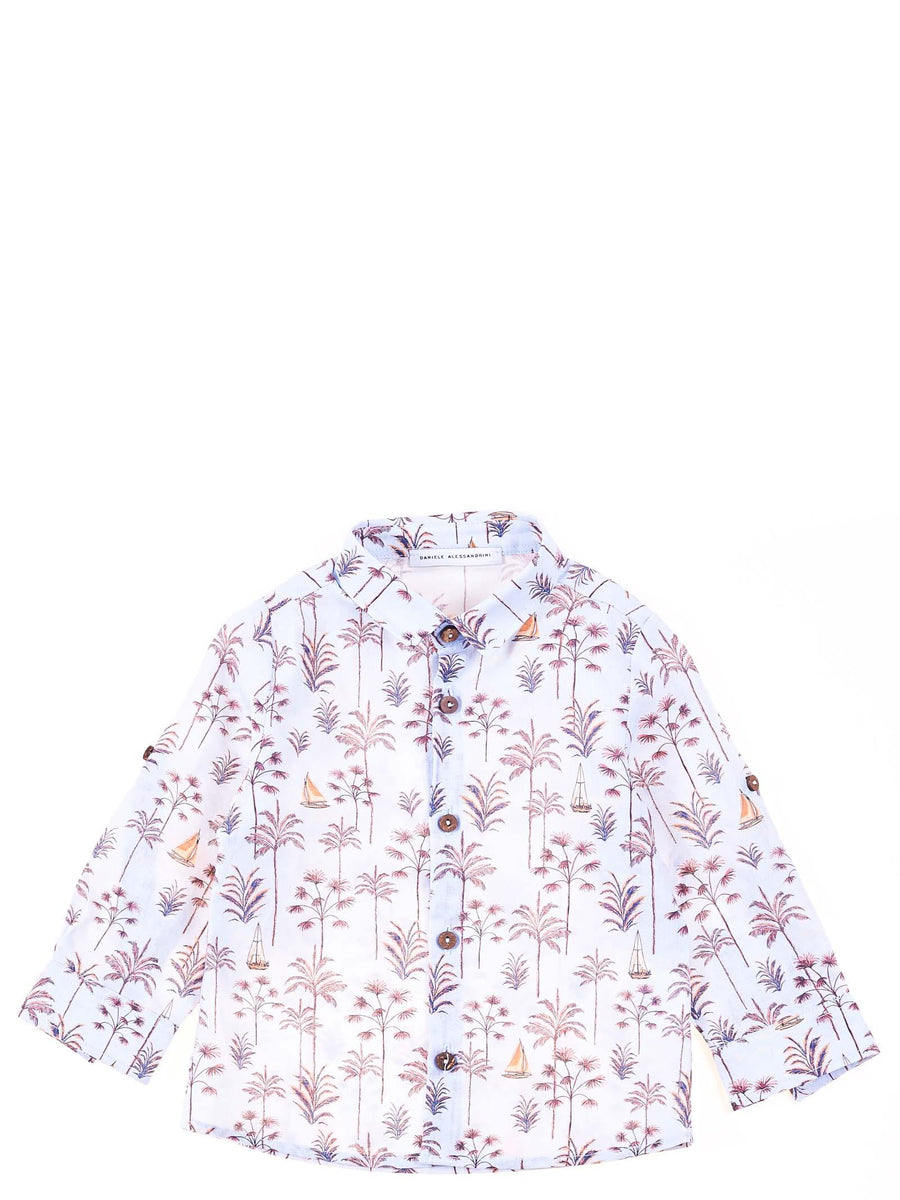 Camicia azzurra con stampa C0564 SKY Alessandrini 