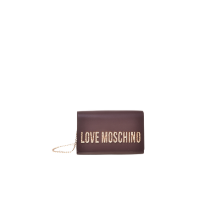 Borsa a tracolla Love Moschino marrone con logo lettering in strass JC4121PP0NKD 031A Love Moschino 