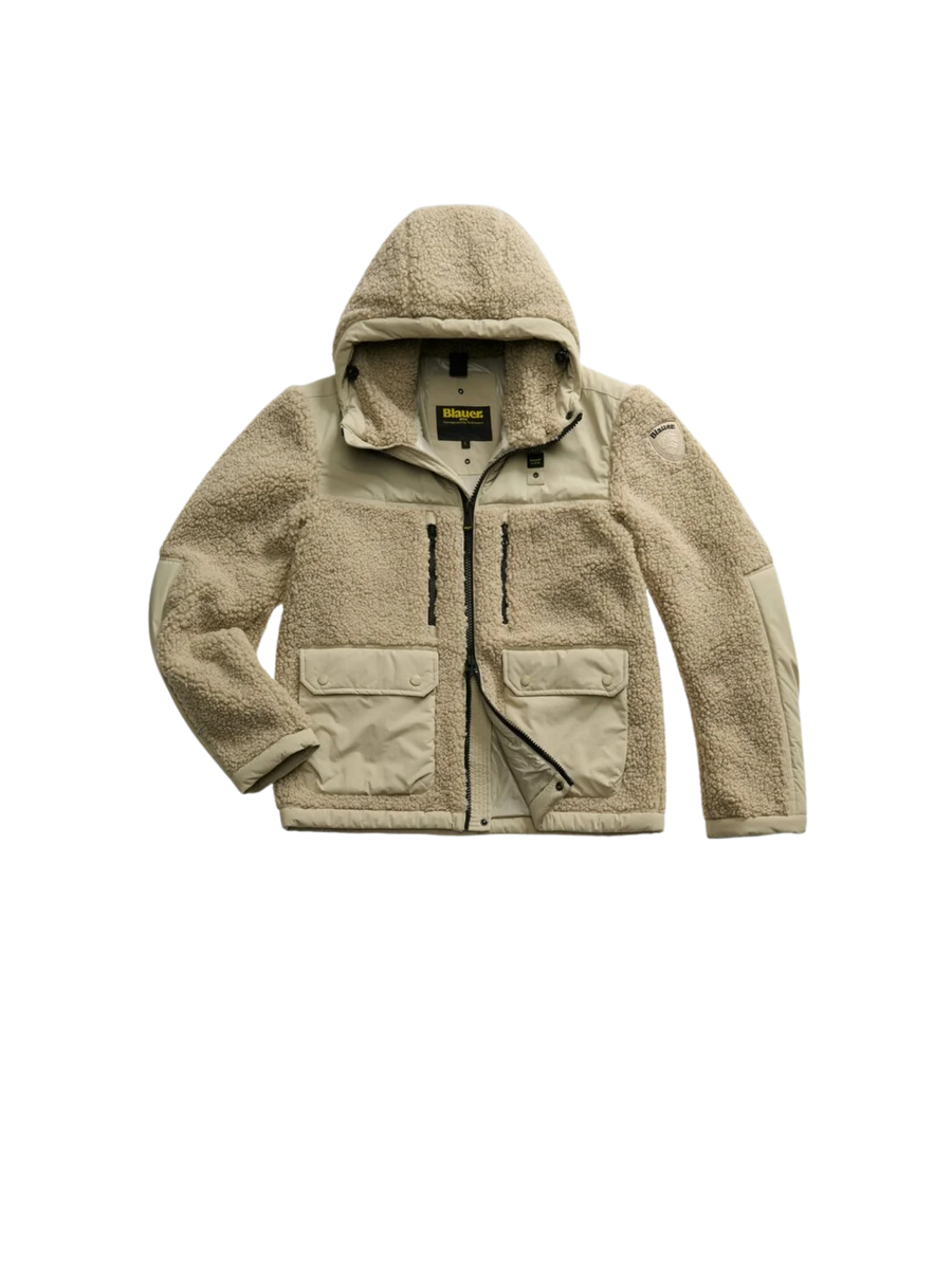 Giubbino "Wilcock" Blauer beige con cappuccio in pelliccia BLUC01225 301 Blauer 