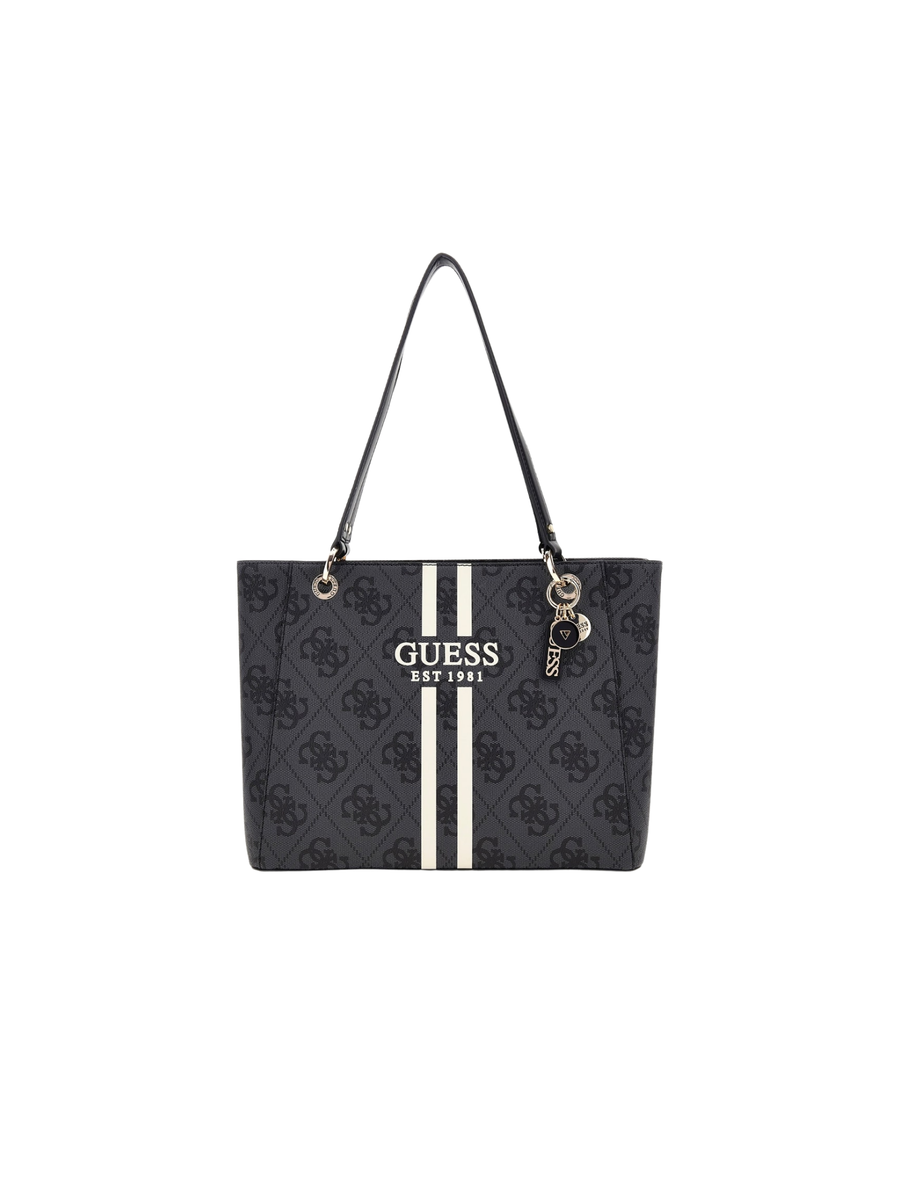 Borsa shopper Guess nero con bande verticali bianche HWOS9672250 CLO Guess 