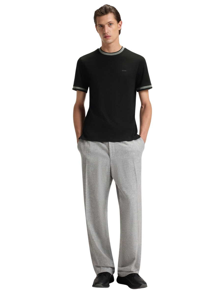 T-Shirt Boss nera con inserti grigi 50543858 100 Boss 