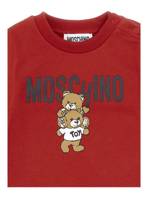 Abito red con teddy e logo lettering MDV0BNLCA14 50307 Moschino 