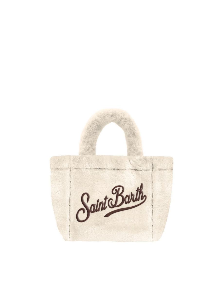 Borsa Vanity mini "18m12 emb" Saint Barth bianca effetto peluche VAMI021 00301I MC2 SAINT BARTH 