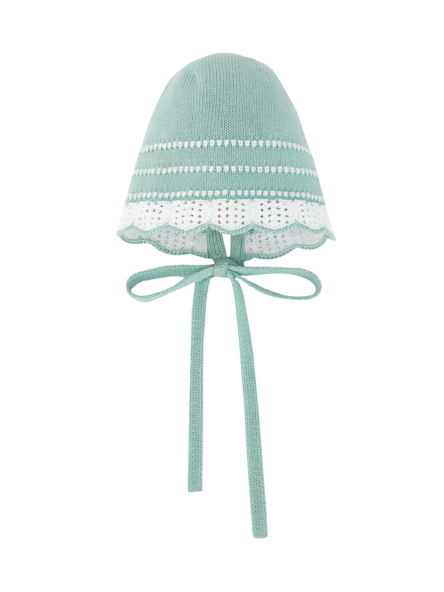 Cappellino Paz Rodriguez verde acqua traforato con bordo a contrasto bianco 011-122537 1301 Paz Rodriguez 