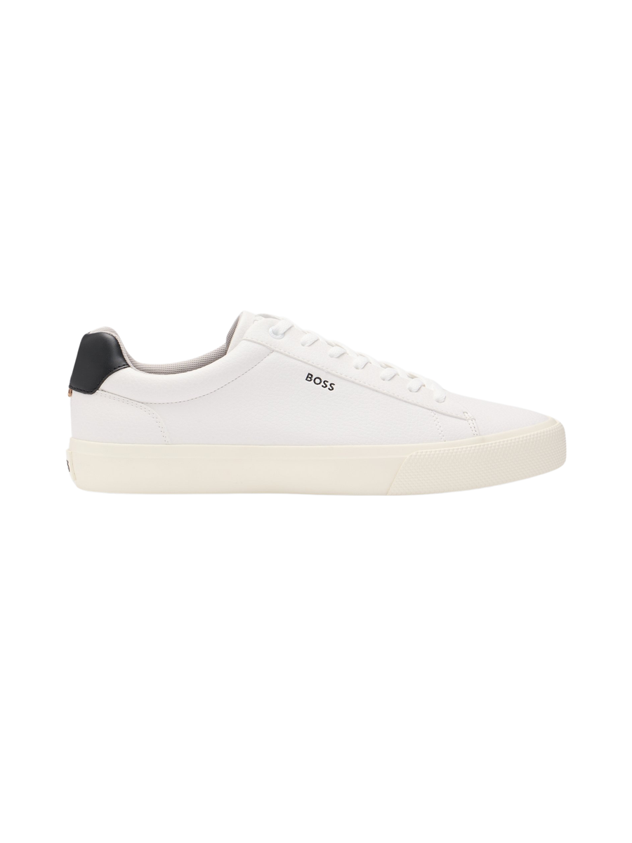 Sneakers Boss bianche in similpelle con tallone a contrasto 50542114 121 Boss 