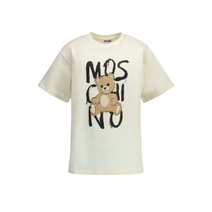 T-Shirt Moschino bianco panna con teddy effetto pittura HNM05G 10123 Moschino 