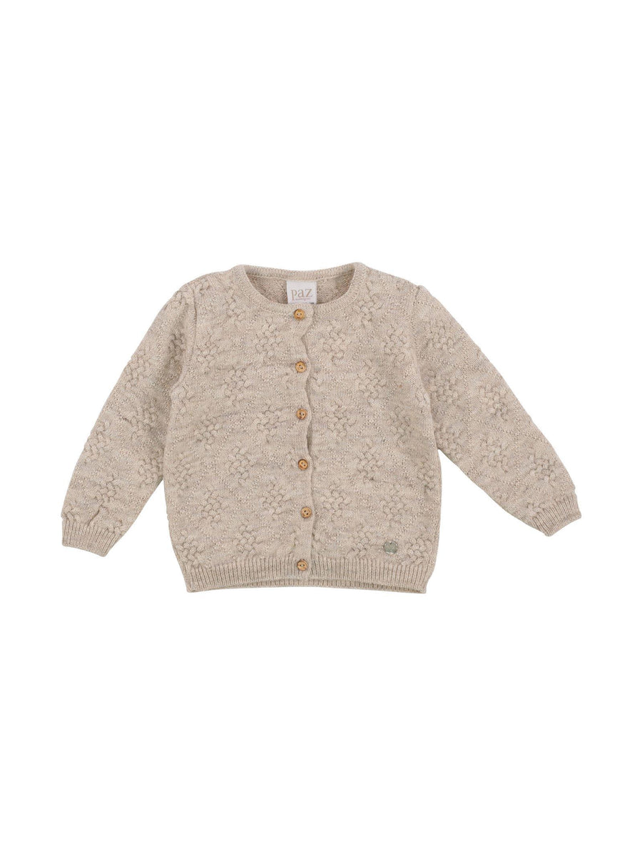 Cardigan beige lavorato a maglia 002100085 59H98 Paz Rodriguez 
