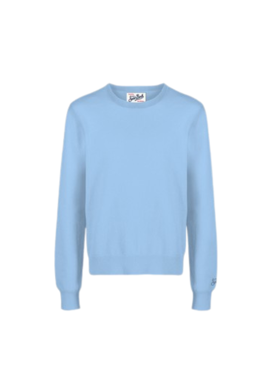 Maglione "62" Saint Barth azzurro in lana merino REGE013 00023I MC2 SAINT BARTH 