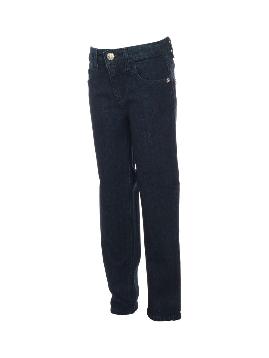Jeans John Richmond blu lavaggio scuro con stampa rich bianca posteriore RGA25106JE BLUE John Richmond 
