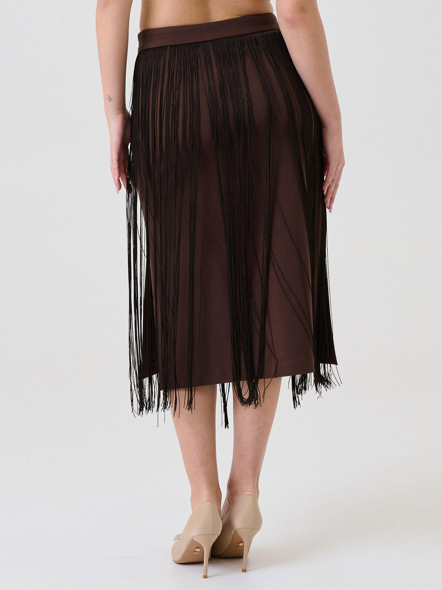 Gonna midi Vicolo moro con frange TF0500 MORO Vicolo 