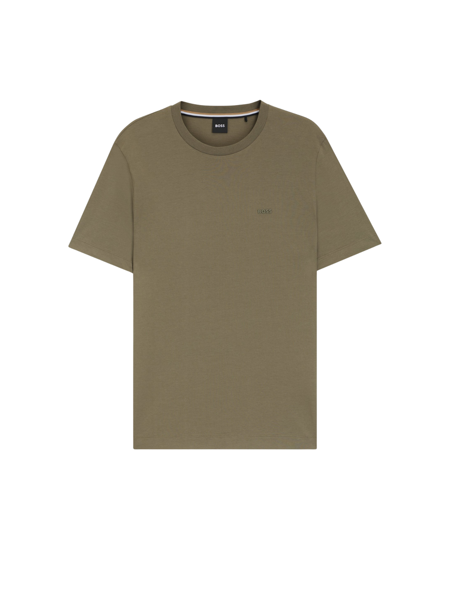 T-Shirt in jersey di cotone Boss verde con logo 50468347 314 Boss 