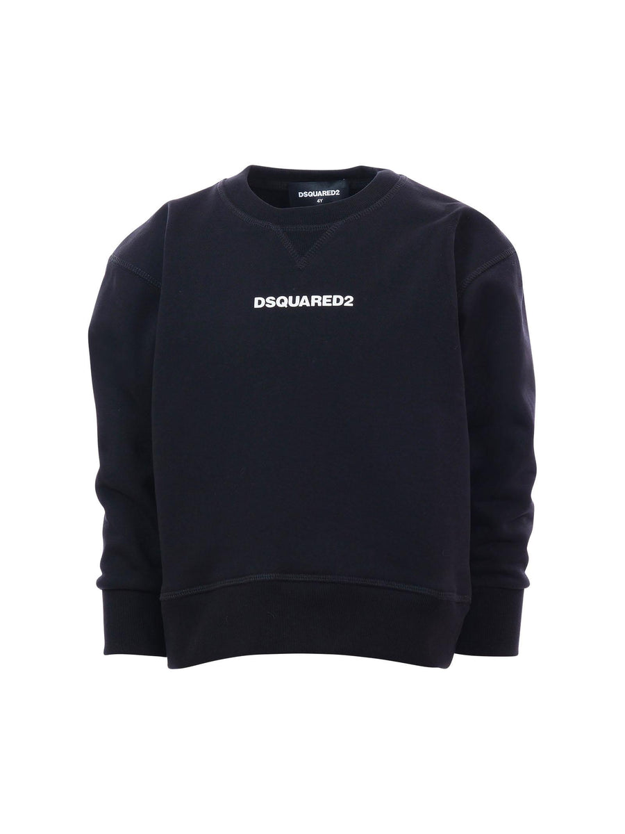 Felpa Dsquared nera con logo lettering frontale DQ2739 DQ900 Dsquared 