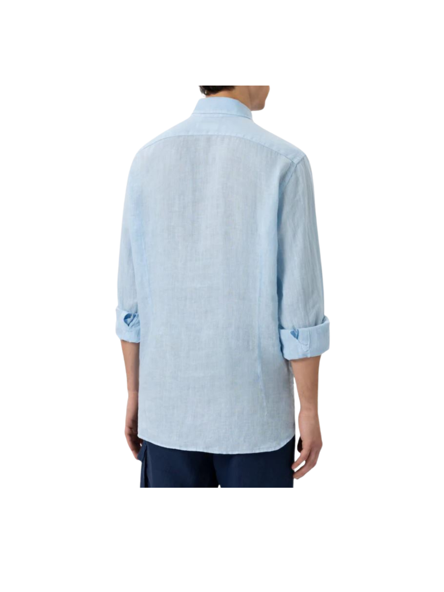 Camicia in lino Saint Barth azzurra pamplona PAMP001 00318H MC2 SAINT BARTH 