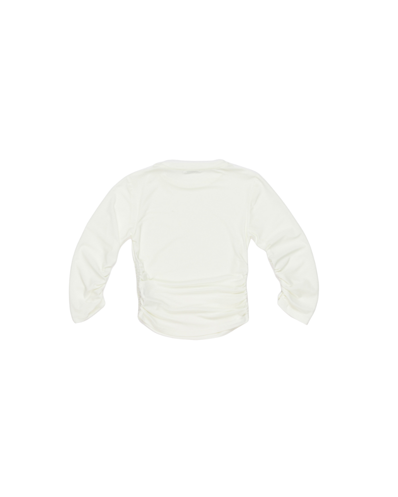 T-Shirt a maniche lunghe Lulù Miss Grant panna con inserti arricciati LL3837 LATTE Lulù by Miss Grant 