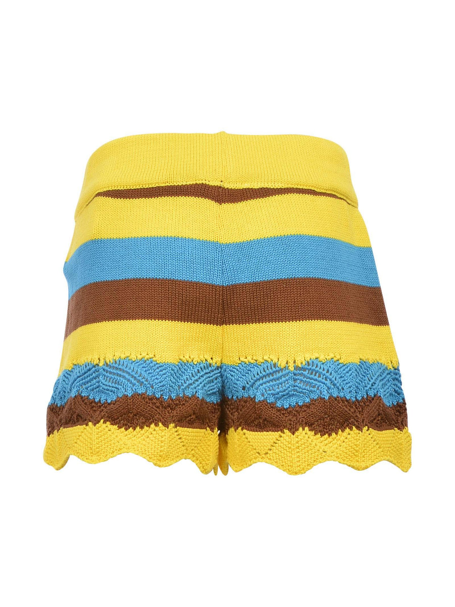 Shorts in filo giallo turchese e marrone MMBSS22MA2002 TURCHE/GIA/MAR Mariuccia Milano 