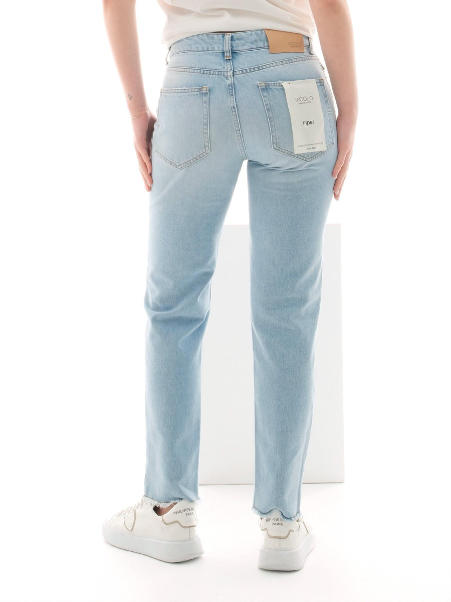 Jeans "icon piper" Vicolo azzurro con fondo sfrangiato DD5083 DNM Vicolo 