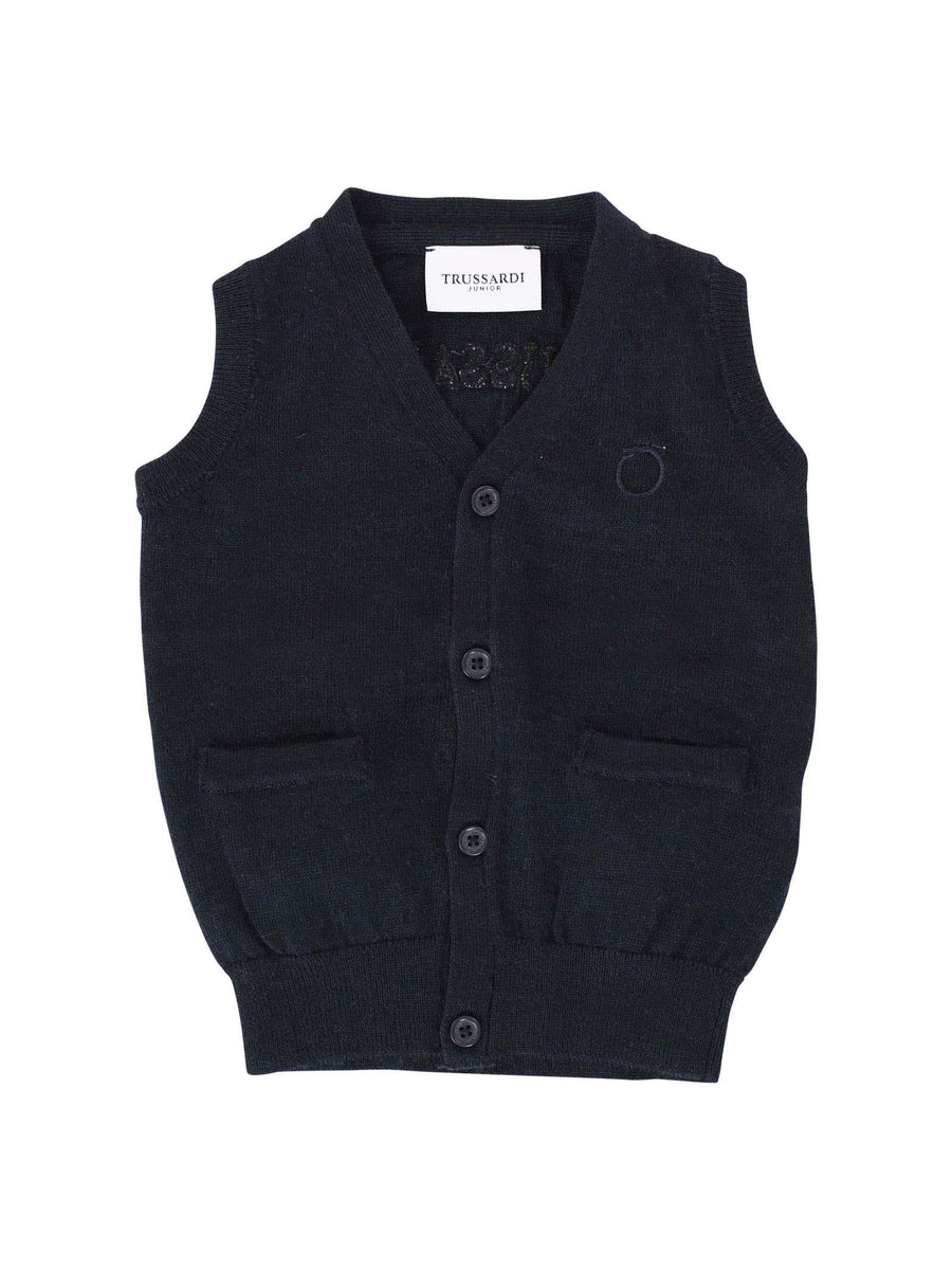 Gilet in misto lana blu navy TIA23038GL BLUENAVY Trussardi 