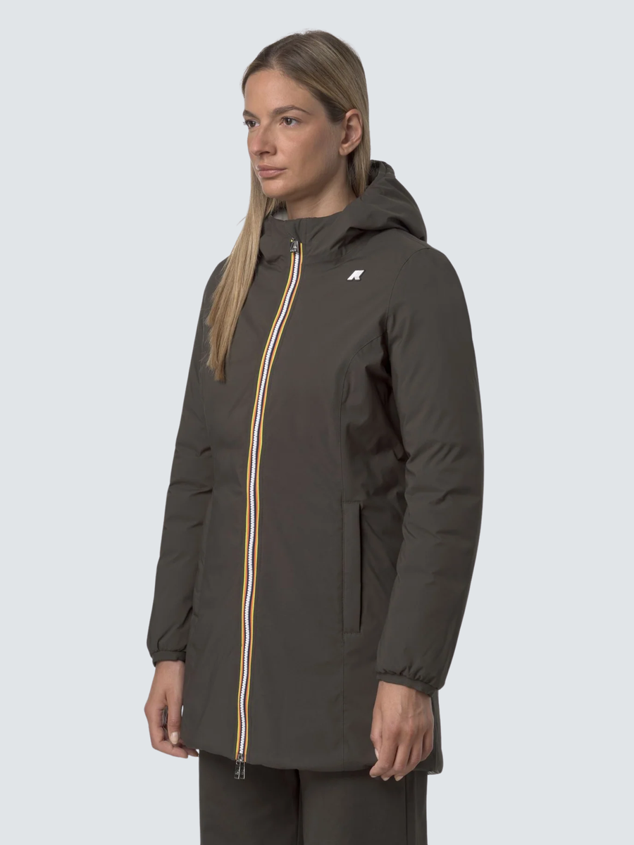 Giubbino "Denise St Thermo Reversible" K-Way verde oliva K8134CW B42 K-WAY 