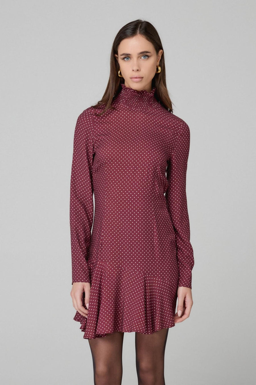 Abito corto "Astrid" Mar De Margaritas bordeaux a pois MMABW01273 RS19 Mar De Margaritas 