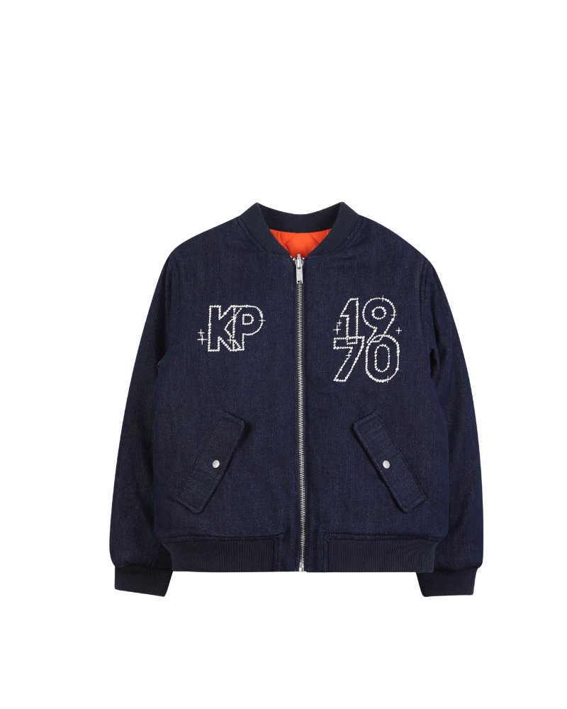 Giubbino double face Kenzo blu e arancione con stampa logo K61462 Z35 Kenzo 