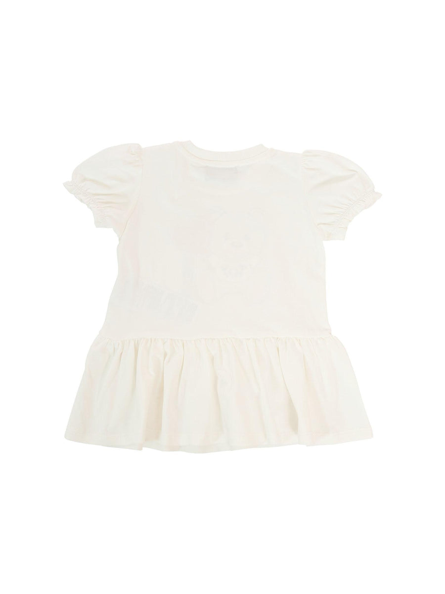 Abito Moschino bianco con teddy toy e cuore in paillettes MDV0C7 10063 Moschino 