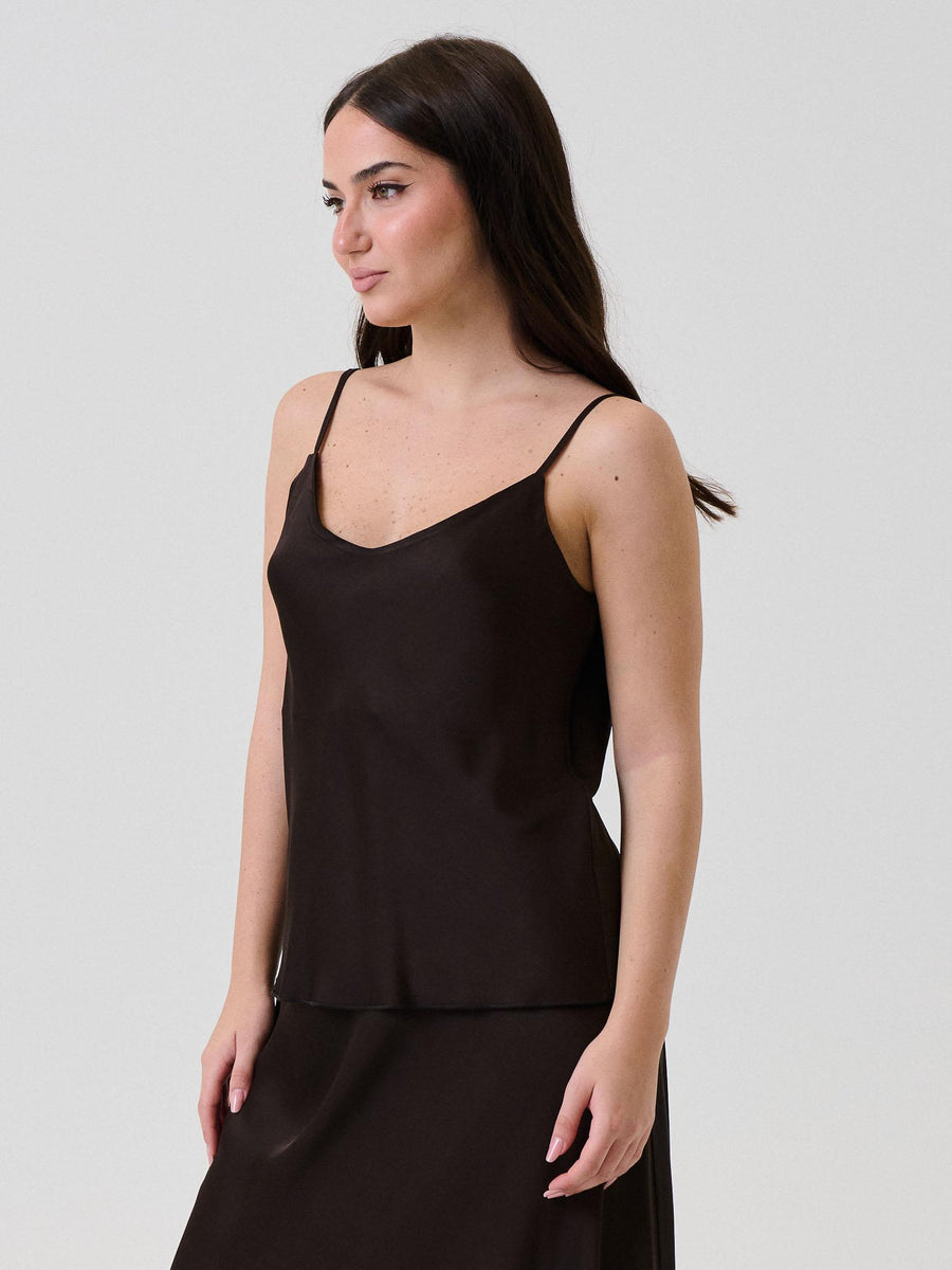 Bluse Armoire marrone scuro con scollo rotondo E329T22R MOKA Armoire 