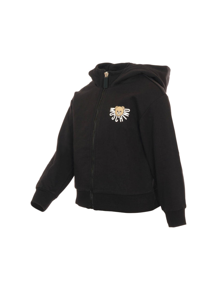 Felpa Moschino nera con logo iconico sul petto HUF09E 60100 Moschino 