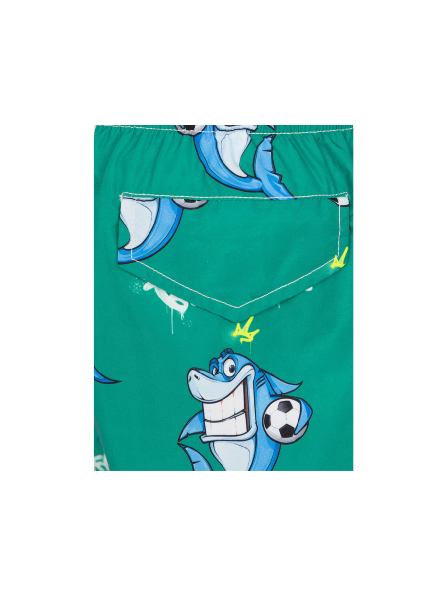 Costume Saint Barth verde stampa all over squali JEA0004 01209H MC2 SAINT BARTH 