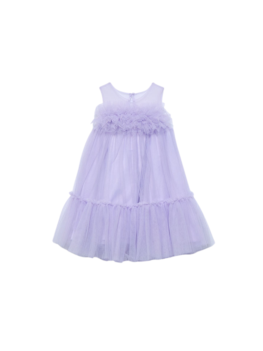 Abito Abel & Lula lilla in tulle con decorazioni floreali su corpetto 5051 LIL Abel & Lula 