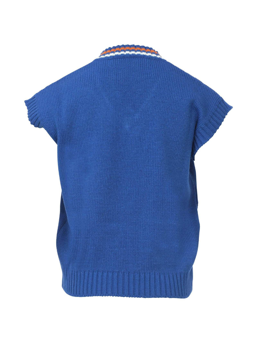 Gilet in maglia a coste blu royal BW0809 ROY Vicolo 