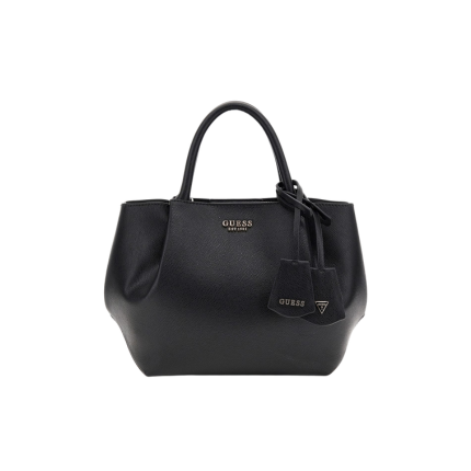 Borsa a mano Guess nera con charm logato HWBG7898060 BLA Guess 