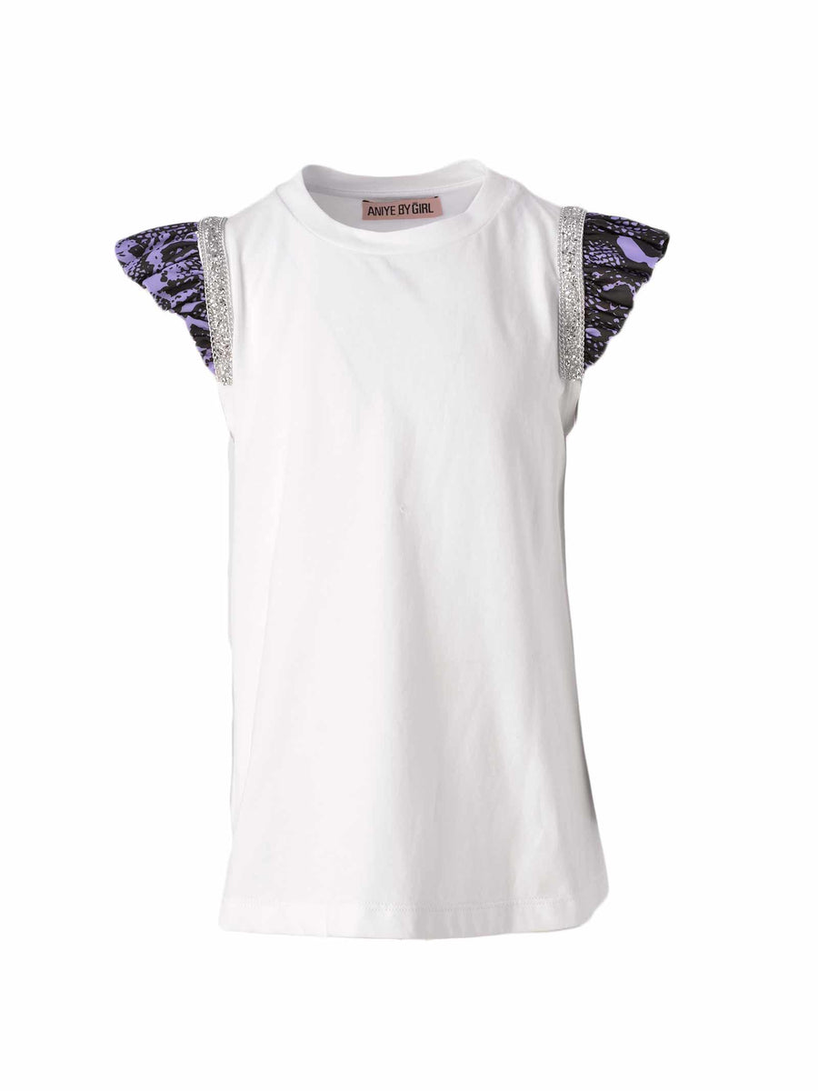 T-shirt bianca con applicazione 111223 02034 Aniye By 