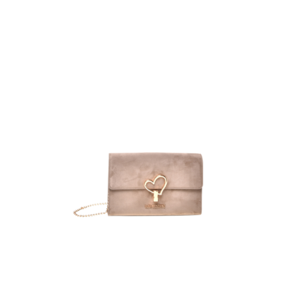 Borsa a tracolla Love Moschino taupe con chiusura a cuore dorato JC4327PP0NKX 0105 Love Moschino 