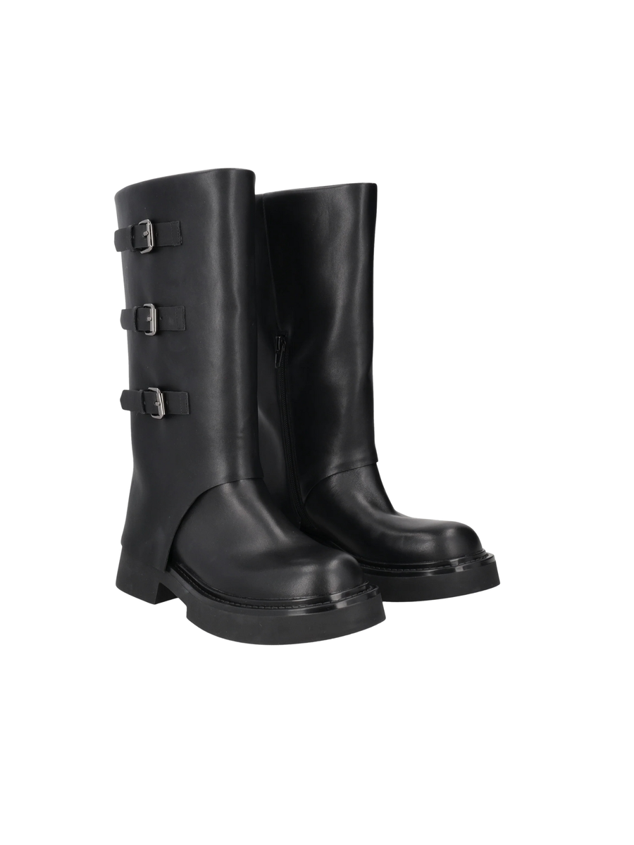 Stivale "Mathilde" Tosca Blu in pelle con fibbie nero SF2539S412 C99 Tosca Blu 