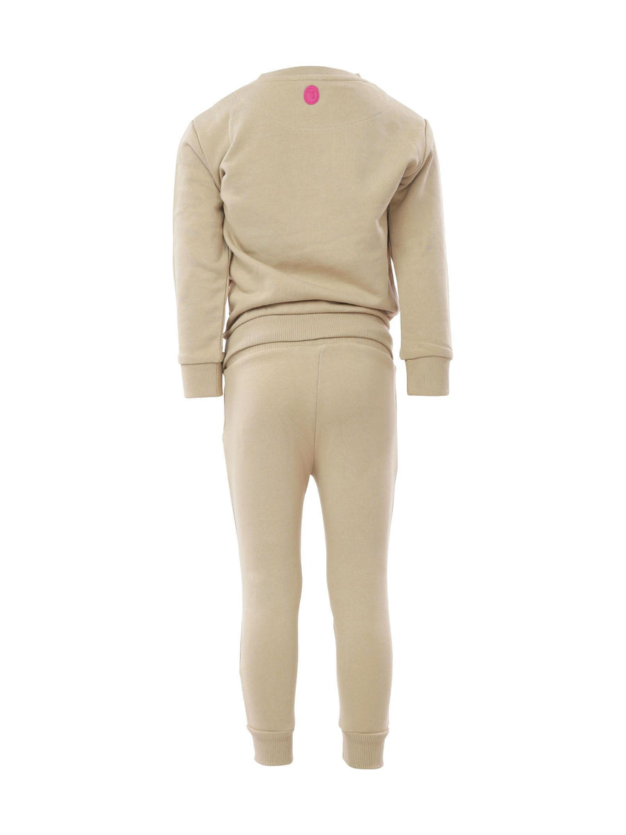 Tuta completa beige e scritta in velluto rosa TGA22035CF BEI Trussardi 