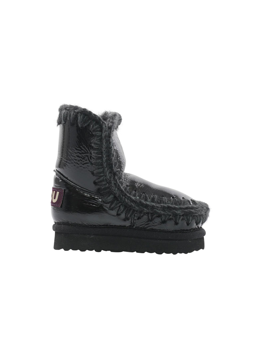 Mou Eskimo boot kids in vernice nero FK101000C PATBLK Mou 