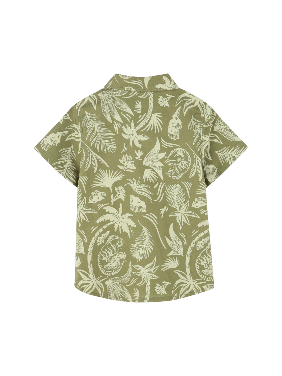 Camicia a maniche corte Boss verde con stampa tropicale all over J52090 673 Boss 