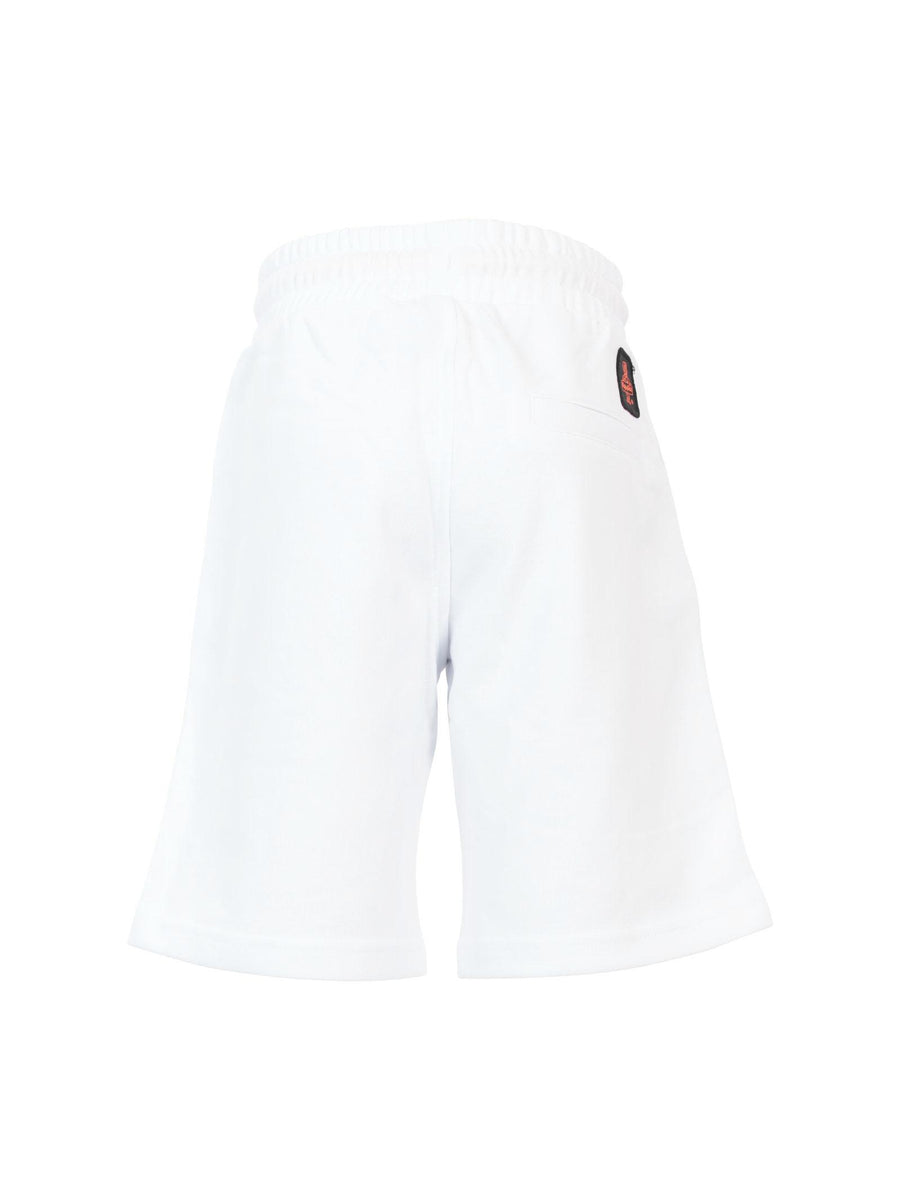 Bermuda bianchi con lacci e scritta arancione fluo RW454 BIA/ARA Refrigiwear 