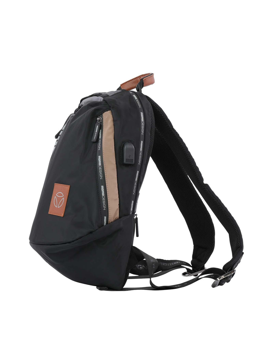 Zaino nero con profili beige MO02IC BLK/DARKCUO Momo Design 