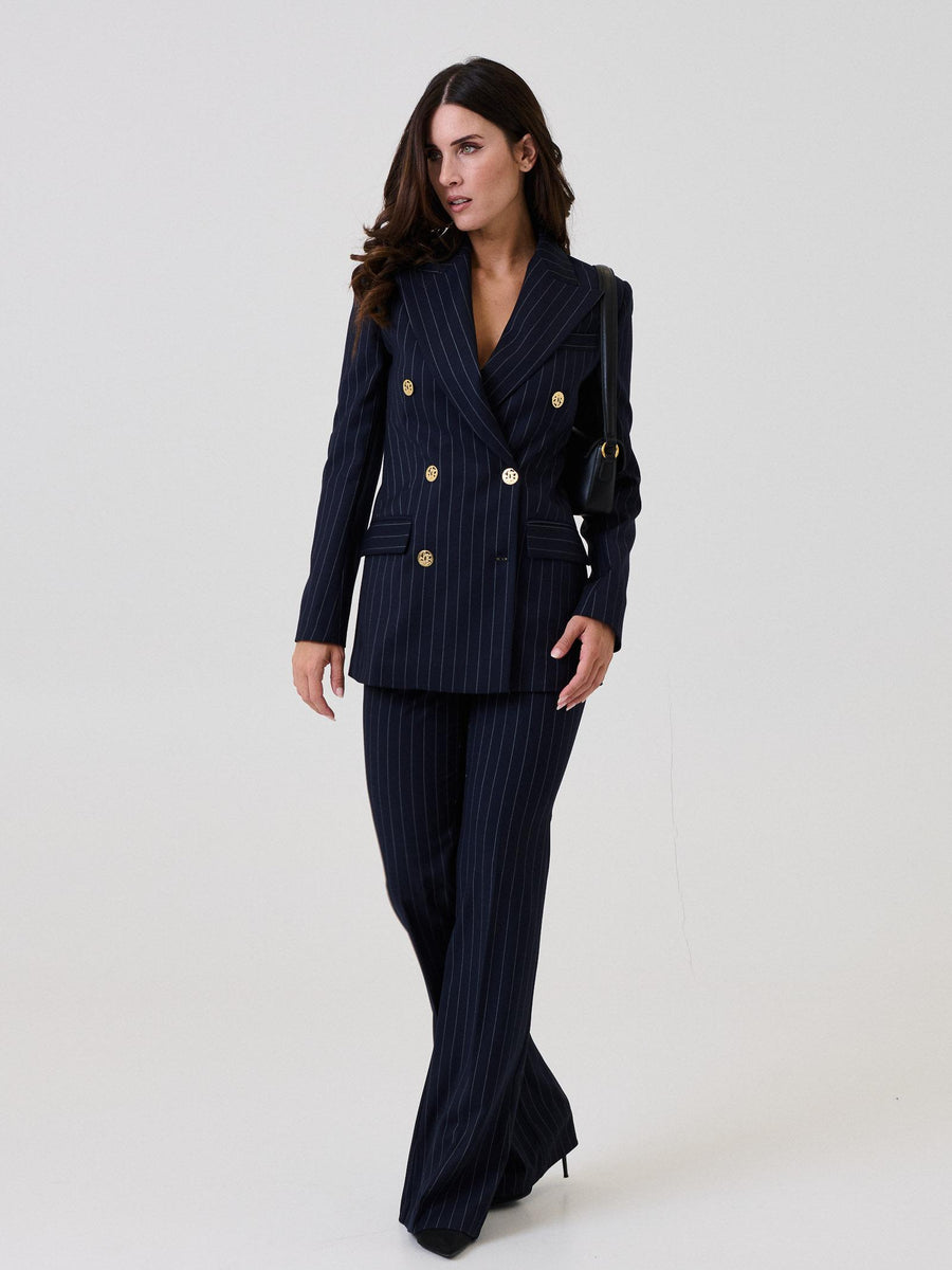 Giacca doppiopetto Silence Limited blu navy a righe SD5065 NAVY Silence Limited 