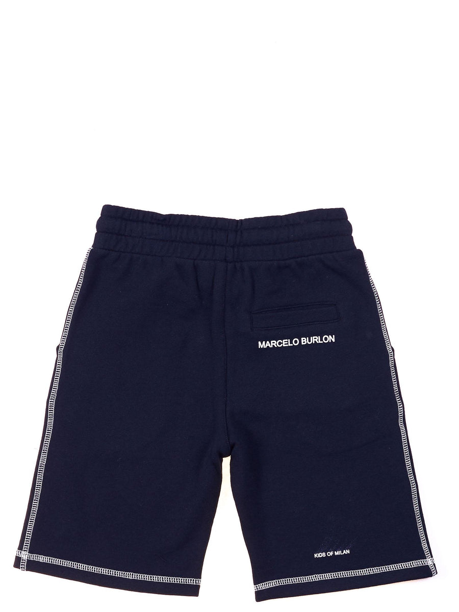 Bermuda nero con logo ricamato 3209 B010 Marcelo Burlon 